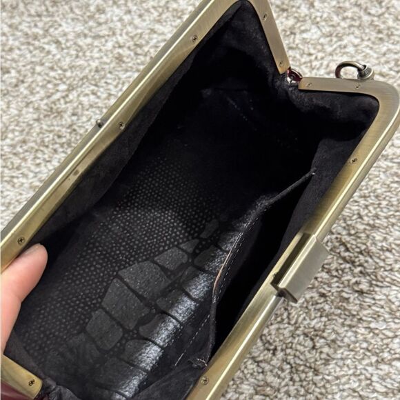 Red Cowhide Leather Handmade Push-lock Purse/Crossbody Includes  Small Clutch - Picture 13 of 16